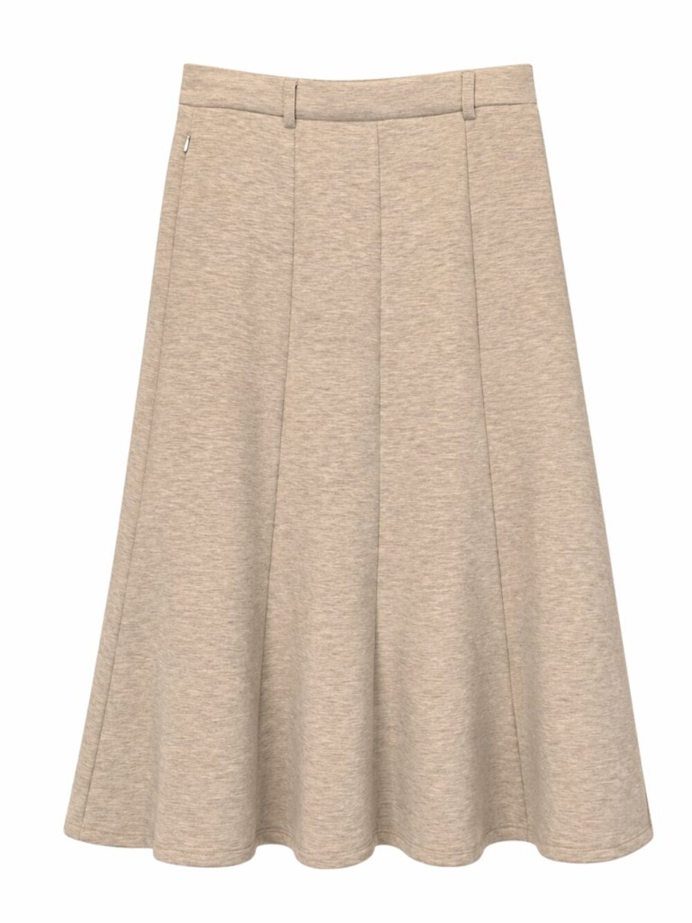 OGL Midi Skirt Womens Size Medium Heathered Beige Umbrella Hem Pockets NWT
